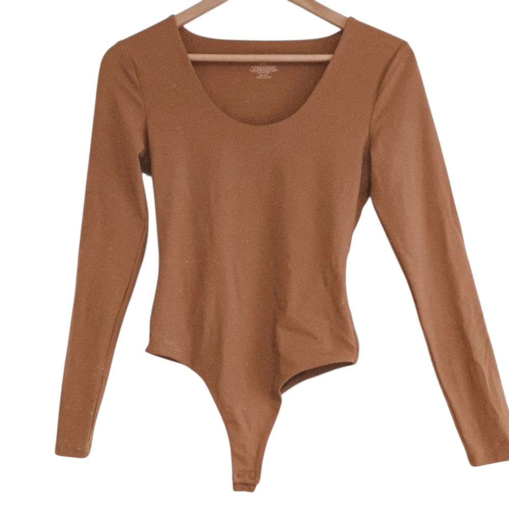 nuuds Brown Long Sleeve Bodysuit